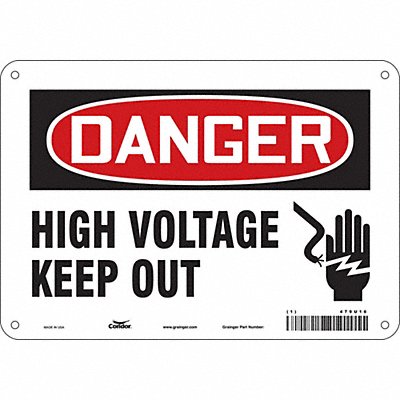 CONDOR 479U16 Safety Sign 7 inx10 in Polyethylene