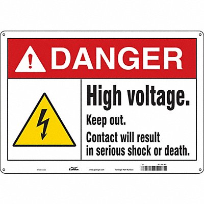 CONDOR 479U28 Safety Sign 14 inx20 in Polyethylene