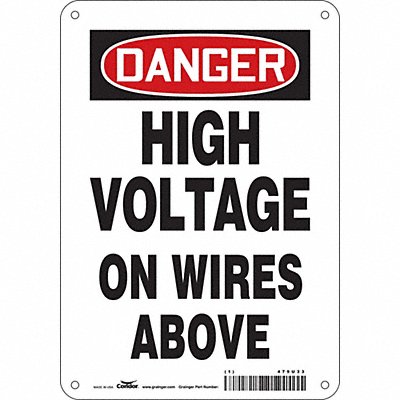 CONDOR 479U33 Safety Sign 10 inx7 in Aluminum
