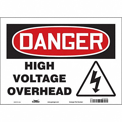 CONDOR 479U50 Safety Sign 10 in x 14 in Vinyl