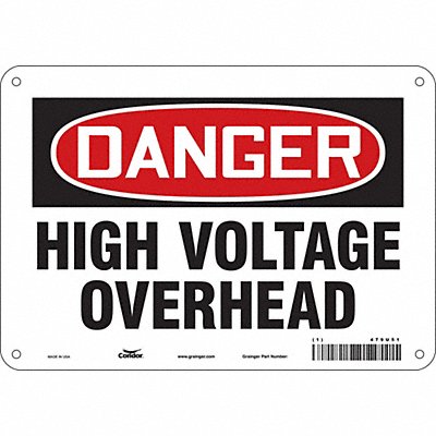 CONDOR 479U51 J6933 Safety Sign 7 in x 10 in Aluminum