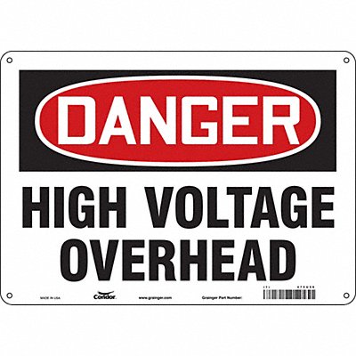 CONDOR 479U56 J6933 Safety Sign 10 inx14 in Polyethylene