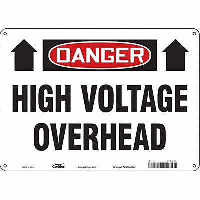 CONDOR 479U63 Safety Sign 10 inx14 in Aluminum