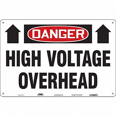 CONDOR 479U64 Safety Sign 24 in x 36 in Aluminum