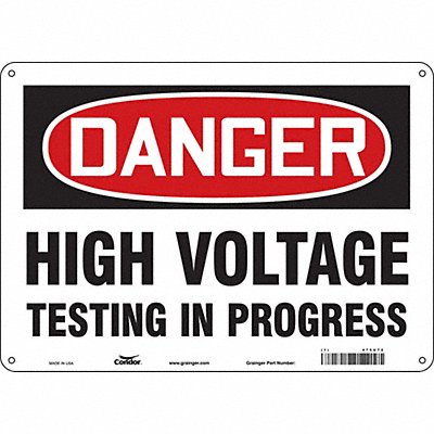 CONDOR 479U72 Safety Sign 10 in x 14 in Aluminum