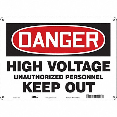 CONDOR 479V09 Safety Sign 10 inx14 in Aluminum