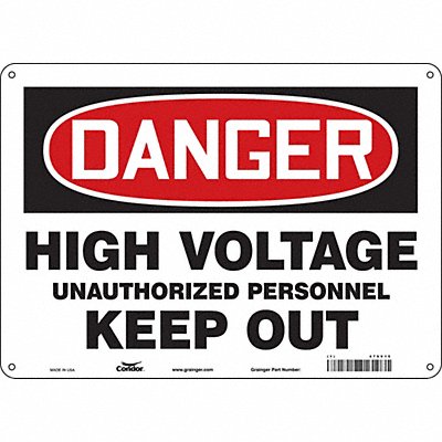 CONDOR 479V15 Safety Sign 10 inx14 in Polyethylene