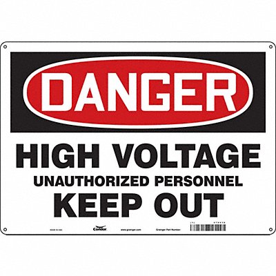 CONDOR 479V16 Safety Sign 14 inx20 in Polyethylene