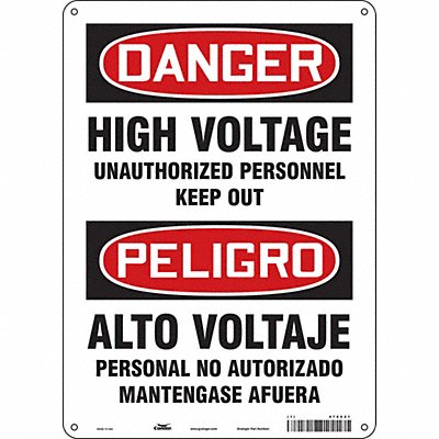 CONDOR 479V21 Safety Sign 14 inx10 in Aluminum
