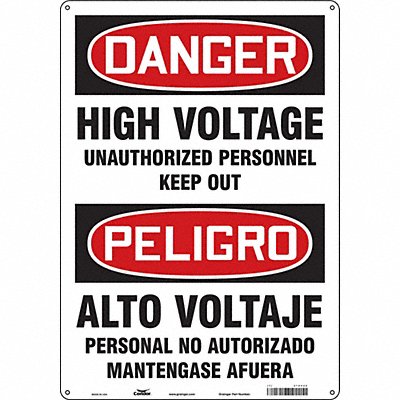 CONDOR 479V22 Safety Sign 20 in x 14 in Aluminum