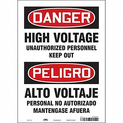 CONDOR 479V26 Safety Sign 14 inx10 in Vinyl