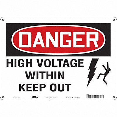 CONDOR 479V61 Safety Sign 10 in x 14 in Polyethylene