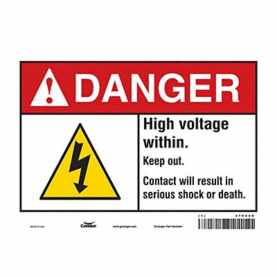 CONDOR 479V69 Safety Sign 7 inx10 in Vinyl
