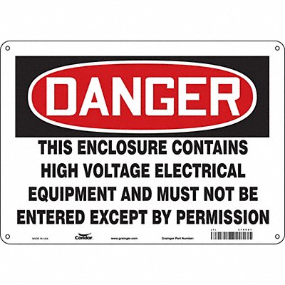 CONDOR 479V81 Safety Sign 10 in x 14 in Polyethylene