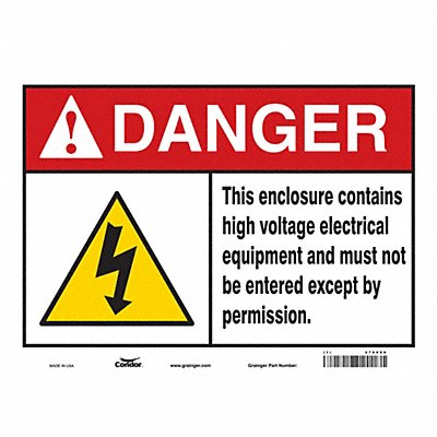 CONDOR 479V89 Safety Sign 10 in x 14 in Vinyl