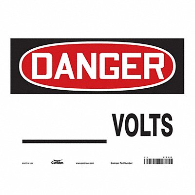 CONDOR 479V96 Safety Sign 10 in x 14 in Vinyl