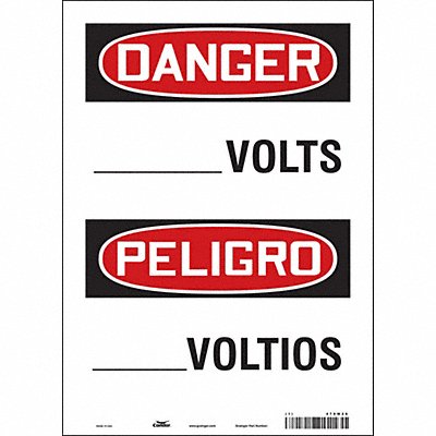 CONDOR 479W26 Safety Sign 14 in x 10 in Vinyl