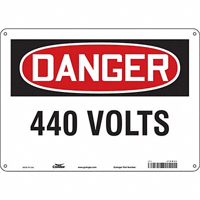 CONDOR 479W42 Safety Sign 10 in x 14 in Aluminum
