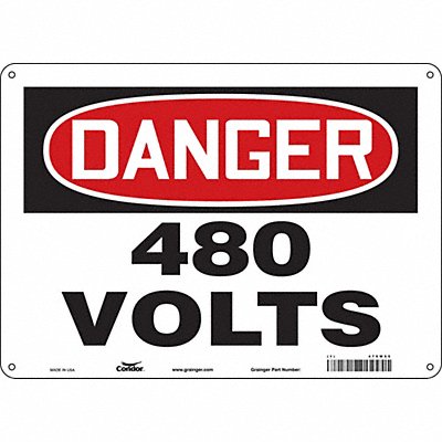 CONDOR 479W55 Safety Sign 10 inx14 in Aluminum