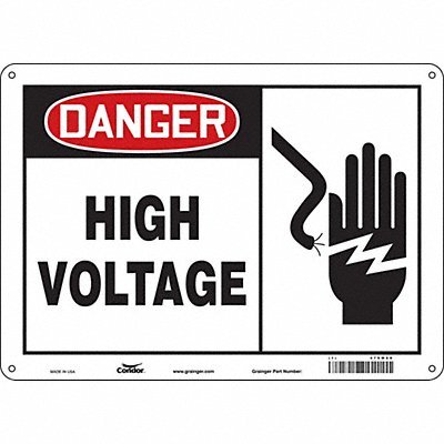 CONDOR 479W69 Safety Sign 10 inx14 in Aluminum