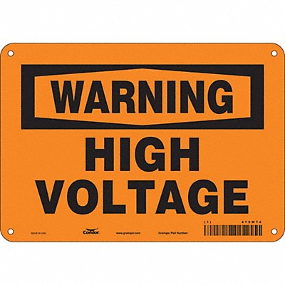 CONDOR 479W74 Safety Sign 7 in x 10 in Aluminum