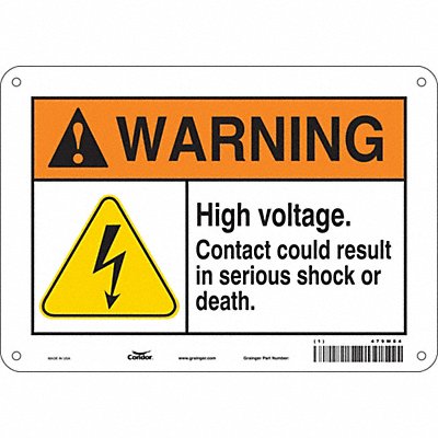 CONDOR 479W84 Safety Sign 7 inx10 in Polyethylene