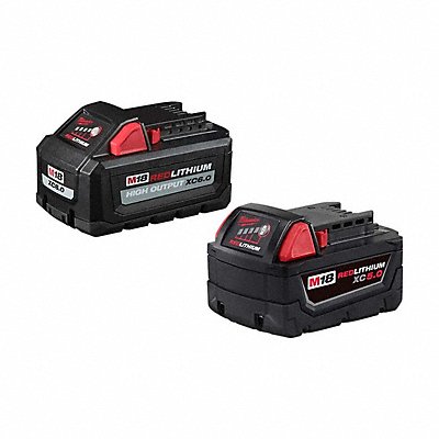 MILWAUKEE 48-11-1865,48-11-1850+15 M18 HIGH OUTPUT XC6.0 + XC5.0 Battery