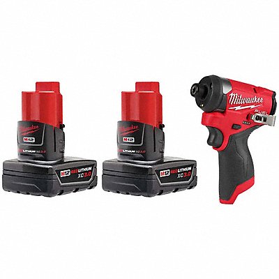 MILWAUKEE 48112400000000 M12 Battery 2PK + 1/4 Hex Impact Driver