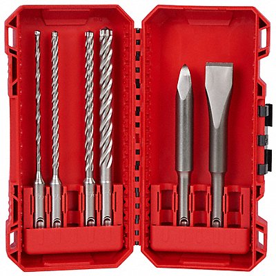 MILWAUKEE 48207662 Rotary Hammer Drill Bit Set 4 in L Flute