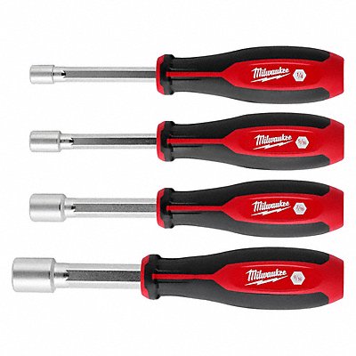MILWAUKEE 48222444 Nut Driver Set PP Handle 7 in L 4 pcs