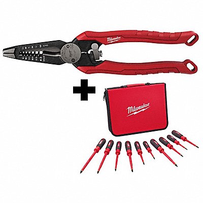 MILWAUKEE 4822307848222210 Combo Pliers 7IN1 10PC Insul driver Set