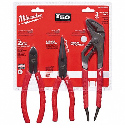 MILWAUKEE 48226331 Comfort Grip Pliers Kit 3 Pieces