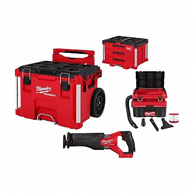 MILWAUKEE 4.82284274822844E+27 Rolling Toolbox + 3Drawer+Vacuum+Sawzall