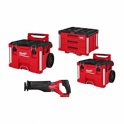 MILWAUKEE  Rolling Toolbox (2) + 3-Drawer + Sawzall