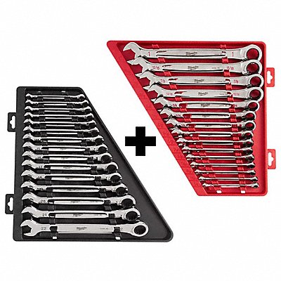 MILWAUKEE 4822941648229510 Ratchet Comb Wrench Set-SAE/Metric 15pc
