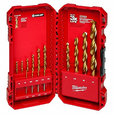 MILWAUKEE 48890011 Jobber Length Drill Set 14pc HSS