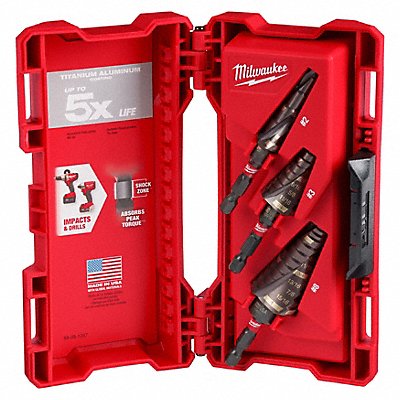 MILWAUKEE 48899256 Step Drill Bit Set 1/8 to 1 Sz Range