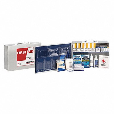GRAINGER 59031 FirstAidKit w/House 355pcs 16x5 1/8 WHT