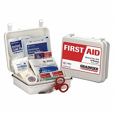 GRAINGER 59328 FirstAid Kit w/House 54pcs 2.25x5.5 WHT