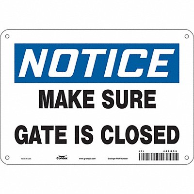 CONDOR 480G56 Safety Sign 7 in x 10 in Aluminum