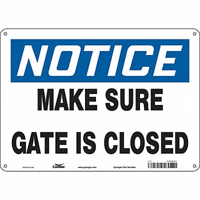 CONDOR 480G57 Safety Sign 10 in x 14 in Aluminum