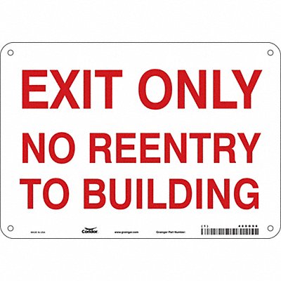 CONDOR 480G96 Safety Sign 7 in x 10 in Aluminum