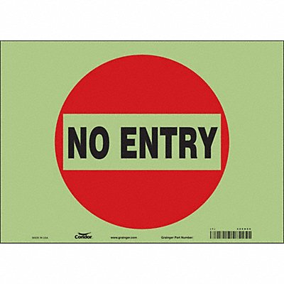 CONDOR 480H06 Safety Sign 10 inx14 in Glow Vinyl