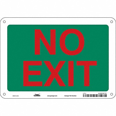 CONDOR 480H15 Safety Sign 7 in x 10 in Aluminum