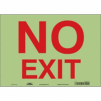 CONDOR 480H30 K2119 Safety Sign 10 in x 14 in Glow Vinyl