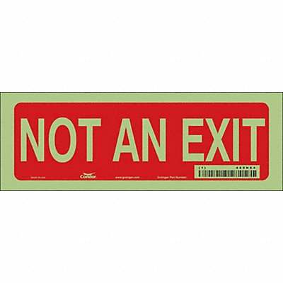 CONDOR 480H64 Safety Sign 3 1/2 in x 10 in Glow Vinyl