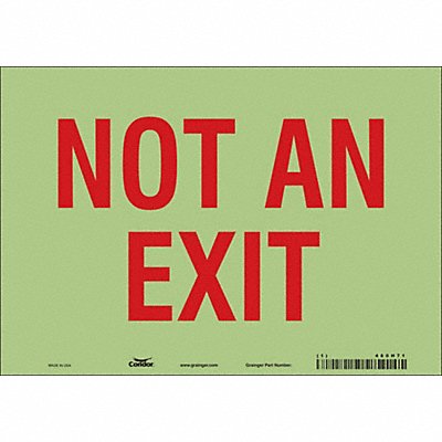 CONDOR 480H71 Safety Sign 7 in x 10 in Glow Vinyl