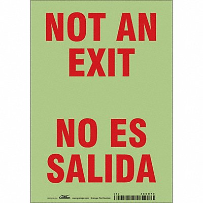CONDOR 480H79 Safety Sign 10 in x 7 in Glow Vinyl
