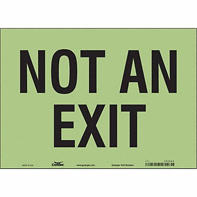 CONDOR 480H88 Safety Sign 10 in x 14 in Glow Vinyl