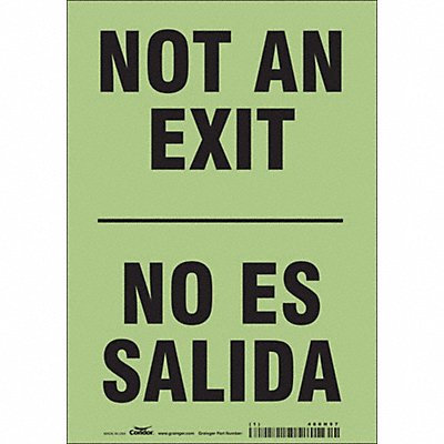 CONDOR 480H97 Safety Sign 10 in x 7 in Glow Vinyl